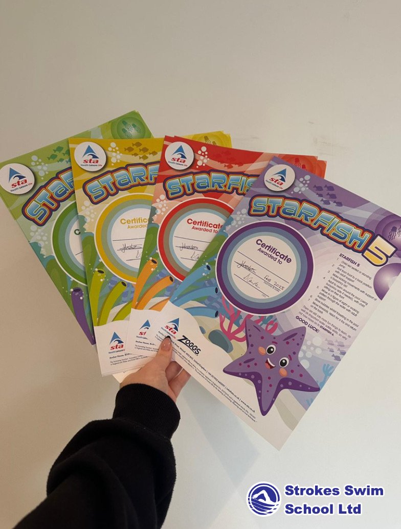 STA Starfish swimming certificates and awards